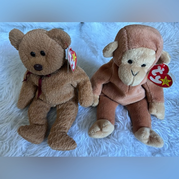 Rare Bongo and Curly Beanie Baby Bundle
